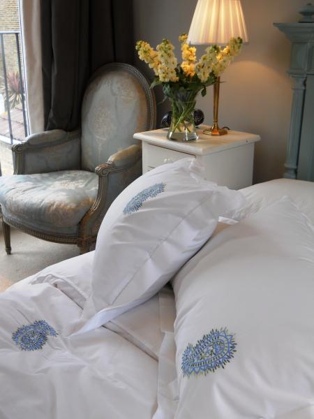 Hand embroidered bed linen by SARAHK Designs